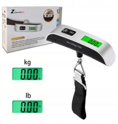  Utazási Mérleg Akasztóval, Kézi, LCD Kijelző, Max. 50 Kg (ZE01251116-X)