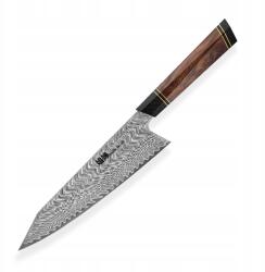 Dellinger Kiritsuke/Chef szakácskés 215 mm, damaszkuszi acél, Dellinger Octagonal Desert Ir (8594195887260)