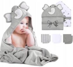 Momcozy WC014 Baba törölköző Elefánt motívum Törölköző szett (X001X9W9D1)