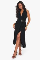 Boohoo Ruha Fekete Midaxi Chiffon Ujjatlan Egyenes Gyűrű Boohoo 40