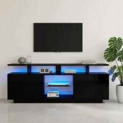 Hommoo Tv szekrény 140x35x55 cm fekete LED-es forgácslap (103)