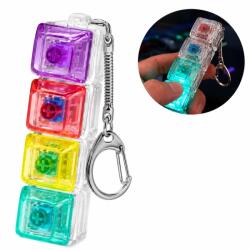  Kulcstartó Fidget Mechanikus Billentyűzet Rgb Led Anti-stressz Clicker 4 Gomb (PQ-70)