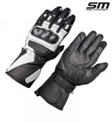 SM Racewear Manusi moto SM Racewear Striker Long - piele naturala dublata, protectii hard carbon si inchidere dubla incheietura-antebrat (MPS043-LN)