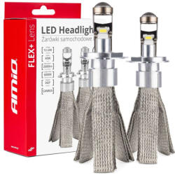 AMiO Becuri auto LED seria FLEX+ cu lentilă H4 12V 24V 6000K Canbus AMIO-03658 (AX_03658)