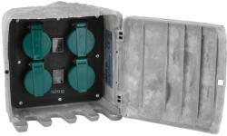TOYA Priză de exterior cu design în formă de piatră, IP44, 4x230 V (YT-81271)