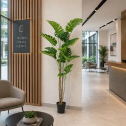  Planta artificiala Monstera Deliciosa cu 12 frunze, 190 cm, verde (AT1CT-IM1P-PL1D-GB109)