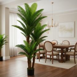  Palmier artificial decorativ cu 3 brate si ghiveci, 190 cm, verde (AT1CT-IM1P-PL1D-TS190)