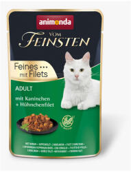 Animonda | Vom Feinsten Feines Filets | nyúl és csirkemellfilé alutasakos nedves eledel felnőtt macskáknak - 85 g