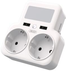 XO Design Priza portabila XO WL09 pentru interior, 2 prize, 2 porturi USB, lampa LED, senzor miscare, 4000W, Alb (6920680826049)