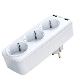 XO Design Priza portabila XO WL08 pentru interior, 3 prize, 2 porturi USB, 4000W, Alb (6920680826131)