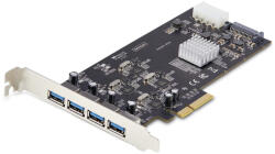 StarTech P5Q4A-USB-CARD, PCIe, USB 3.2 Gen 1 (3.1 Gen 1), Teljes magasságú/alacsony profilú, PCI 2.0, SATA 15-tűs, Fekete (P5Q4A-USB-CARD)