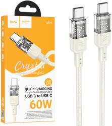 hoco. premium product Cablu Hoco, Incarcare si sincronizare Date cu invelis Textil, USB-C la USB-C, 60W, 3A, Fast Charging, Lungime 1.2m, (U129), Bej (6942007612494)