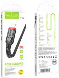 hoco. premium product Cablu Date si Incarcare Hoco (X59), USB-A la Lightning, 18W, 2.4A, 2m, Black (6931474794055)