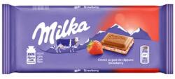 Milka Ciocolata Lapte Si Crema Capsuni 100 G