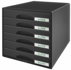Leitz Irattároló, műanyag, 6 fiókos, LEITZ "Plus", fekete (52120095) (52120095)