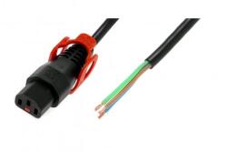 IEC Lock Cablul de alimentare OPEN/IEC C13 drept feminin 3m negru cu blocare IEC LOCK+ (IEC-PC1528)
