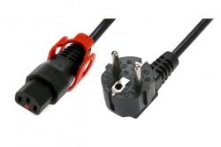 IEC Lock Cablul de alimentare Schuko/IEC C13 unghiular drept M/F 3m negru cu blocare IEC LOCK+ (IEC-EL342S)