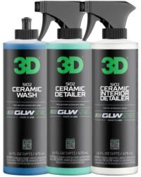 3DProducts Kit Ceramic SiO₂, Îngrijire Auto Exterior Interior, Seria GLW, 3DProducts
