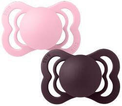 BIBS Set de suzete Bibs - Supreme, 0-6 luni, 2 bucăți, Baby Pink/Plum (160431)