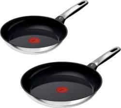 Tefal Set tigai Emotion din otel inoxidabil Tefal, 2 bucati (negru/otel inoxidabil, diametru 28cm, diametru 24cm) (E331S2)