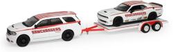 Greenlight Collectibles Model colecționabil Greenlight Contemporary: Automobile - Dodge Durango (2018) și Dodge Challenger SRT/Hellcat (2016) cu remorcă platformă (Racing Hitch & Tow Series 6) (GRL31190-B)