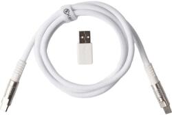 Keychron Cablul de date Keychron Double-Sleeved Geek 8K USB-C - USB-C M/M, 1 m, alb + adaptor USB-A (CAB-37)