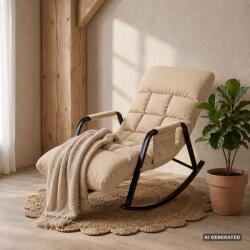 Pepita Viona Balansoar Relax Rabatabil cu Suport pentru Picioare Reglabil - Bej (QN-SL05) Balansoar