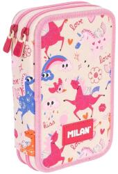 MILAN Penar cu instrumente de scris Milan Flowicorn - 2 fermoare (52617) Penar