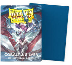  Dragon Shield Standard Matte Dual Sleeves - Cobalt & Silver (100 Sleeves) (5706569150648)