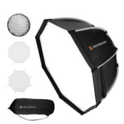 K&F Concept 65cm átmérőjű, octagonal softbox, gyorscsatlakozás, méhsejt rács, Bowens csatlakozás (KF-18-0007V1) (KF-18-0007V1)