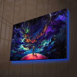 NASA Űrutazás Vászonkép - LED Világítással - 45x70 cm (254LED4332)