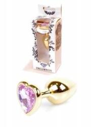  Steel gold anal plug steel crystal heart 7cm