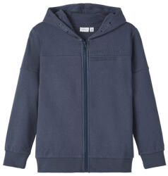 NAME IT Hanorac băiat, cu glugă cu fermoar, Denim Wear, 116/164 albastru (13C8C7)