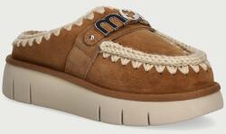 Mou papuci de casă pentru femei din piele întoarsă Bounce Clog Metal Logo 9BY2-KLDZMR_82X