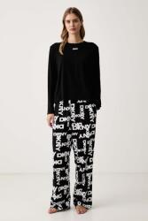 DKNY pizsama női pamuttal - fekete M - answear - 39 990 Ft