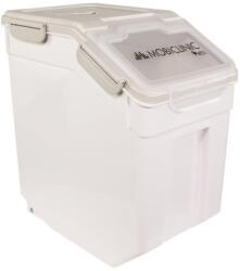 Mobiclinic Feedpet kutyatáp tároló konténer 20L/8kg kapacitás, légzáró fedél, mérőkanál, kerekek, átlátszó ablak, 23x25, 5x36, 5 cm
