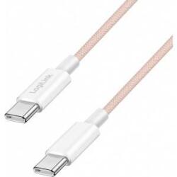 LogiLink USB 2.0 Type-C Cable C/M > C/M, Nylon, 60W pink 1m