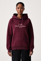 Peak Performance kapucnis melegítőfelső női pamuttal - burgundia L