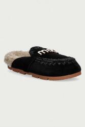 Mou női velúr papucs Winter Bio Slide Logo - fekete Női 36