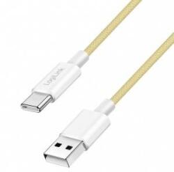 LogiLink USB 2.0 Type-C Cable C/M > A/M, Nylon, 60W yellow 1m