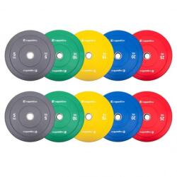 inSPORTline Set de discuri de greutate din cauciuc inSPORTline Bumper Plate Go, 2 x 5-25 kg, 50 mm (31395-SADA)