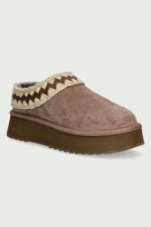 Mou női velúr papucs Platform Clog Suede Leather St - bézs Női 38