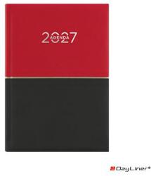 Taski Naptár, tervező, B6, heti, DAYLINER "Contrast", piros-fekete (NCB6PFKU)