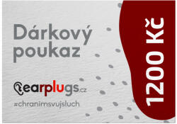 Ajándékutalvány az Earplugs. hu webáruházon történő vásárláshoz Hodnota poukazu: 1200
