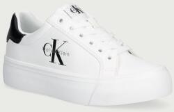 Calvin Klein VULC FLATFORM LACEUP LOW LTH sportcipő női bőr - fehér Női 40