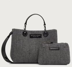 Emporio Armani keresztpántos táska női gyapjú hozzáadásával - szürke Univerzális méret