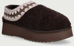 Mou női papucs Platform Clog Curly Sheepskin - barna Női 38