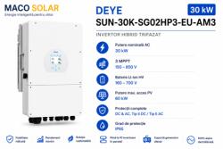 Deye Invertor Deye 30 KW HV Hibrid Trifazat SUN-30K-SG02HP3-EU-AM3, 160-700 V (SUN-30K-SG02HP3-EU-AM3)