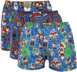 Styx 3PACK férfi bő szárú boxeralsó Styx art klasszikus gumi többszínű (3A19679) XL