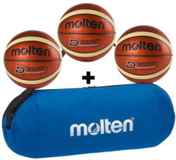 Molten Pachet Outdoor Baschet PRO , 3 mingi Molten B6D3500, portocaliu + geanta, marime 6 (3xB6D3500+EB0043-B)